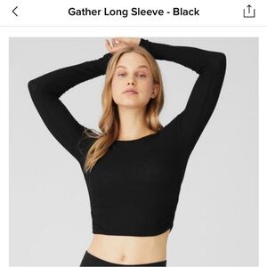 ALO Black Long sleeve ribbed top